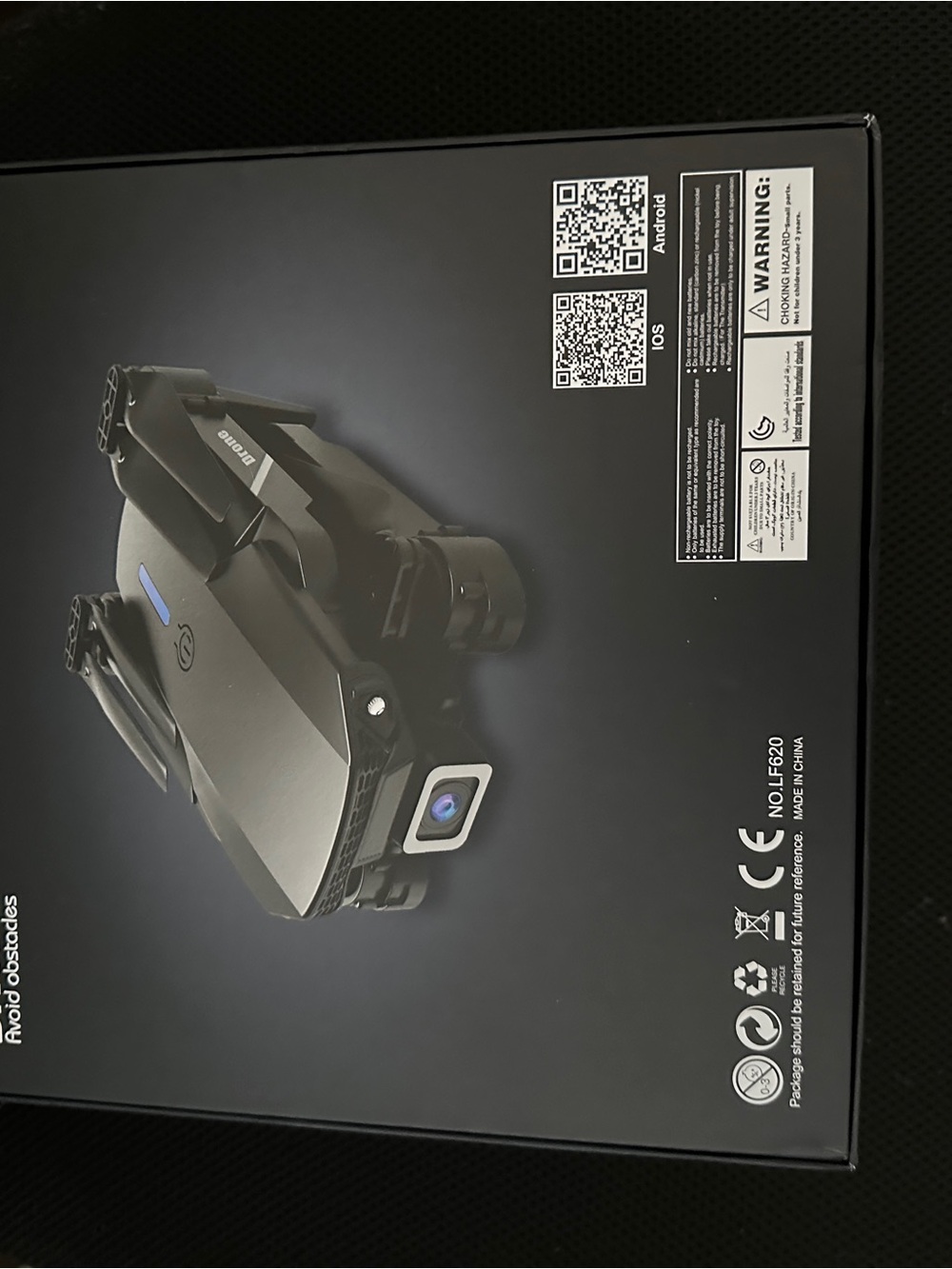 Foldable Black Camera Drone with HD Gimbal Camera - Unknown Brand